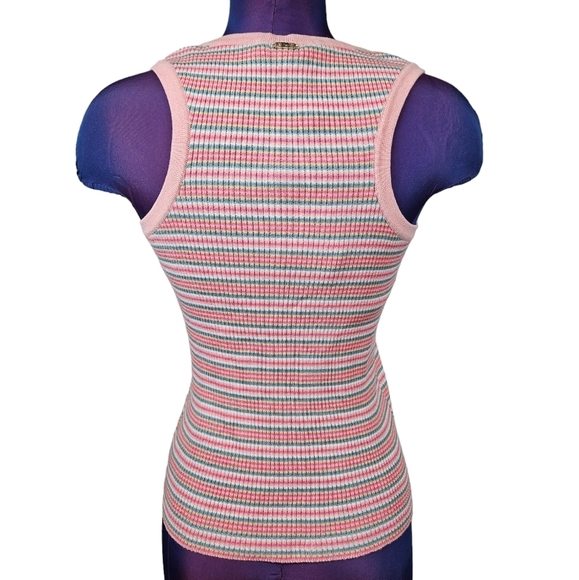 NWT St. John Sport Salt Pink Striped Knit Racerback Tank Top Size Small - Picture 4 of 11